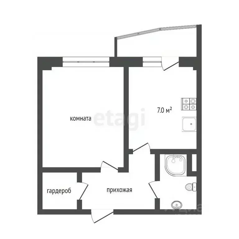 1-к кв. Ханты-Мансийский АО, Сургут ул. Маяковского, 10 (43.0 м) - Фото 1
