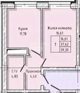 1-к кв. Кабардино-Балкария, Нальчик ул. Тарчокова, 56 (39.3 м) - Фото 2