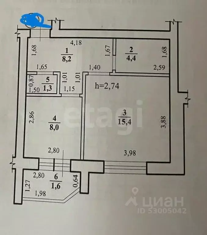 1-к кв. Забайкальский край, Чита ул. Усуглинская, 16 (37.3 м) - Фото 2