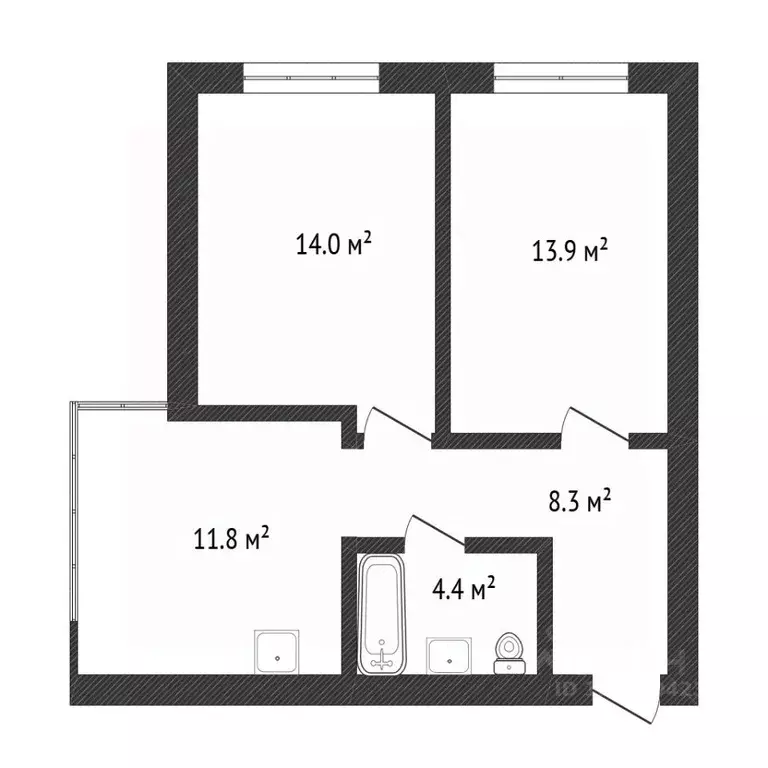 2-к кв. Ульяновская область, Ульяновск ул. Народного учителя Латышева, ... - Фото 2