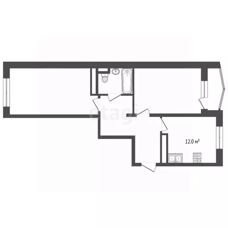 2-к кв. Ямало-Ненецкий АО, Ноябрьск Магистральная ул., 125 (53.0 м) - Фото 1