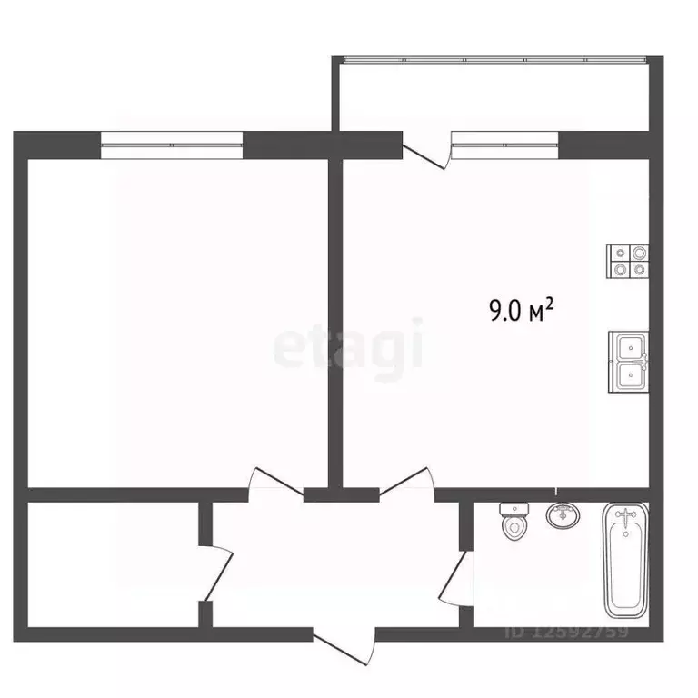 1-к кв. Тамбовская область, Тамбов городской округ, пос. Строитель, ... - Фото 2