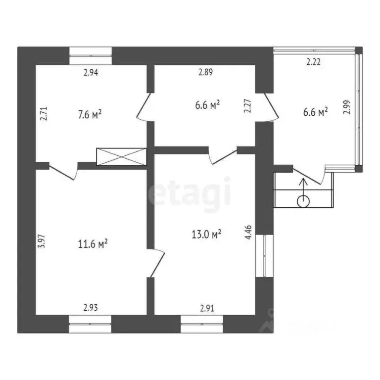 Дом в Крым, Сакский район, Крайненское с/пос, с. Трудовое ул. ... - Фото 2