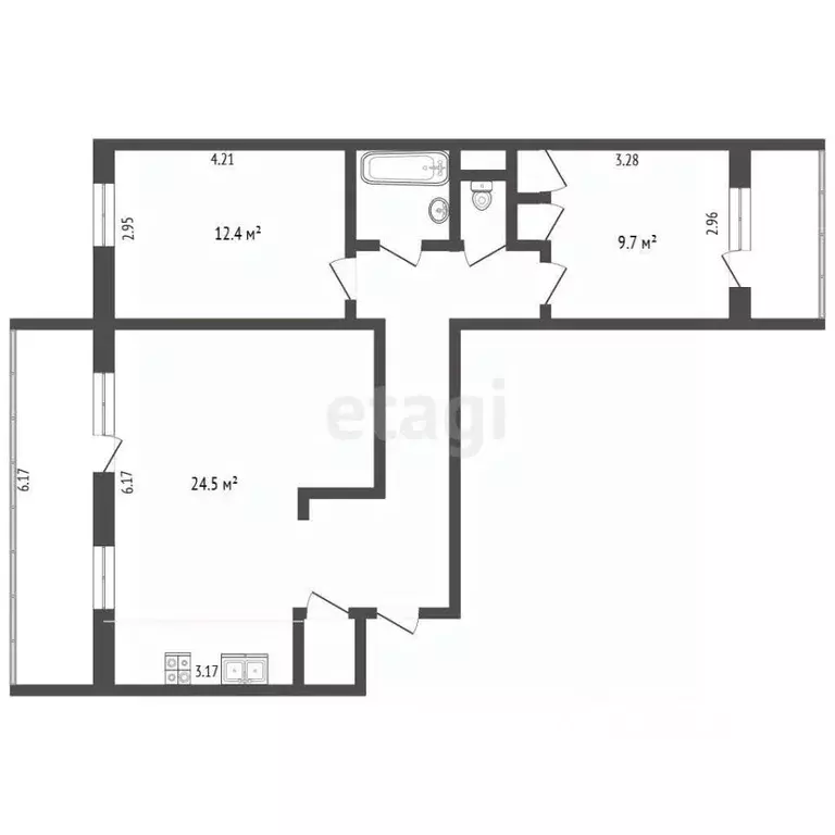 3-к кв. Вологодская область, Череповец ул. Химиков, 16 (64.6 м) - Фото 1