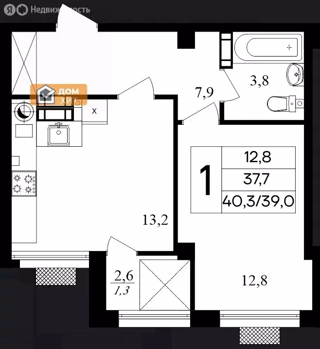 1-комнатная квартира: Севастополь, Маячная улица, 3 (40.3 м) - Фото 1