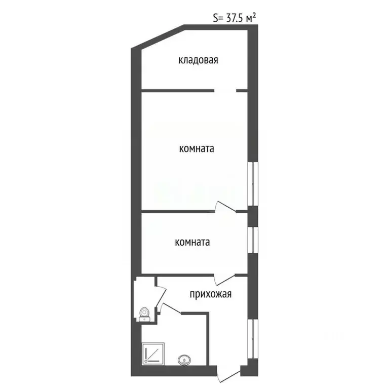 2-к кв. Санкт-Петербург ул. Большая Зеленина, 2 (37.5 м) - Фото 1