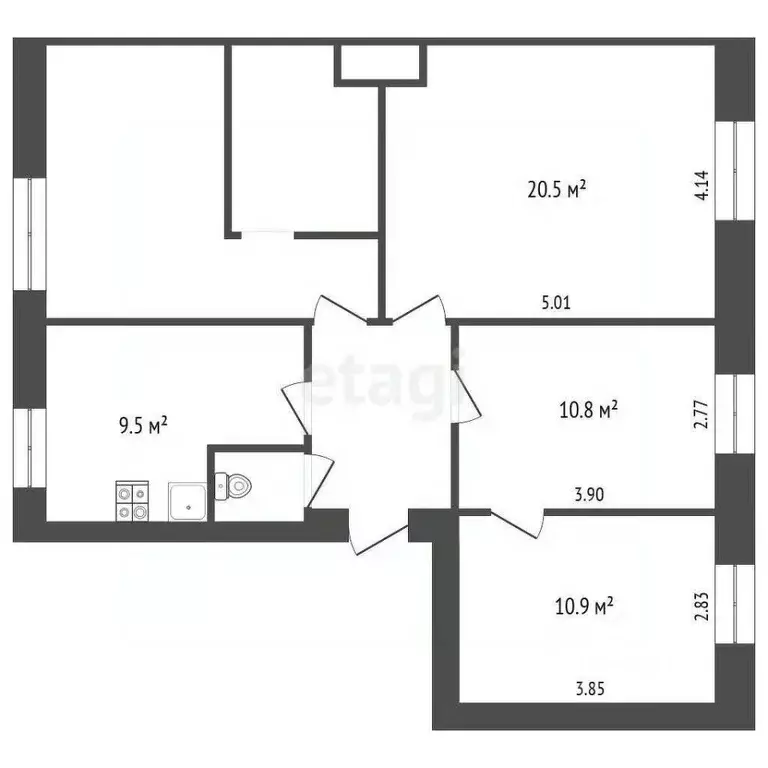 Комната Ярославская область, Ярославль ул. Носкова, 85 (42.0 м) - Фото 2