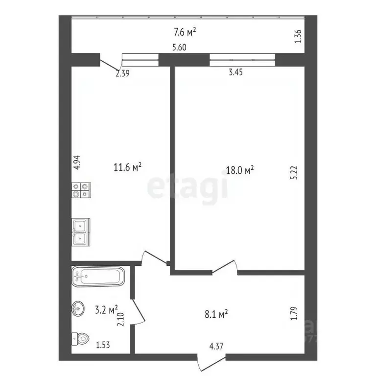 1-к кв. Саха (Якутия), Якутск Ильинка мкр, 3/2 (40.8 м) - Фото 1