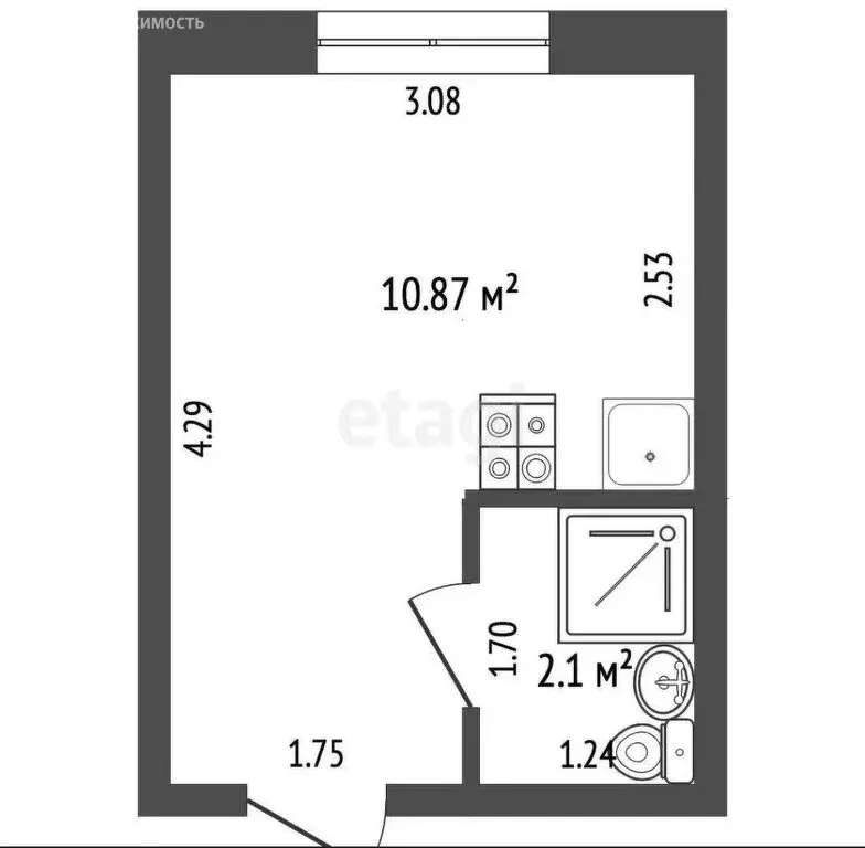 Квартира-студия: Самара, улица 22-го Партсъезда, 1А (22 м) - Фото 0