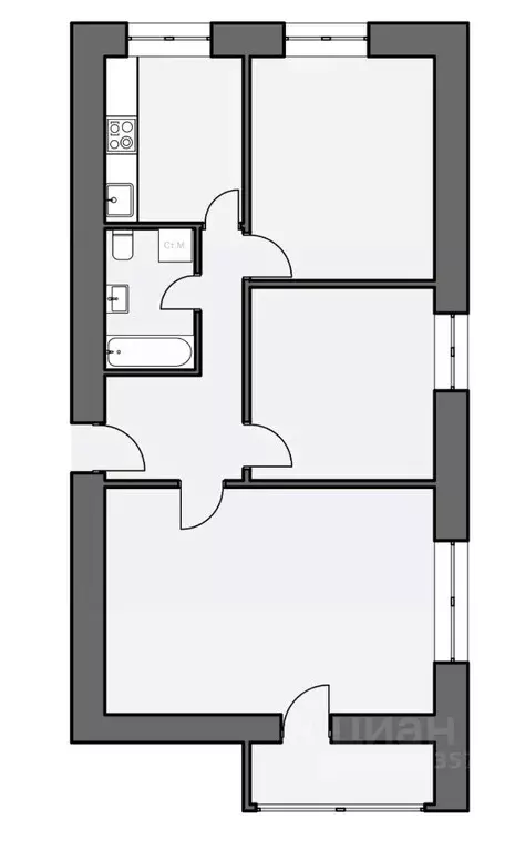 3-к кв. Ярославская область, Ярославль просп. Ленина, 54 (61.5 м) - Фото 2