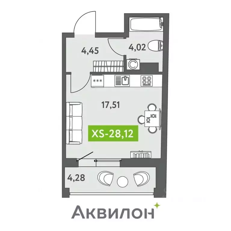 Студия Санкт-Петербург бул. Головнина, 4 (28.8 м) - Фото 0