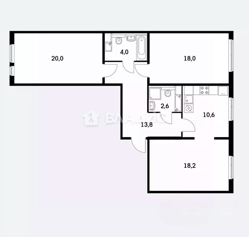 3-к кв. Москва Ярцевская ул., 24К1 (87.6 м) - Фото 1