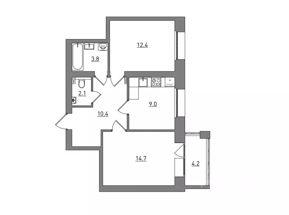 2-к кв. Кировская область, Киров городской округ, пос. Чистые Пруды ... - Фото 2
