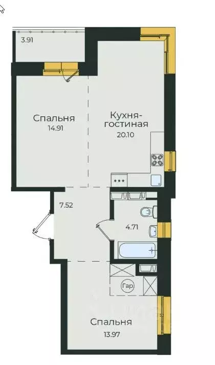 2-к кв. Иркутская область, Иркутск ул. Пискунова, 132 (65.1 м) - Фото 0