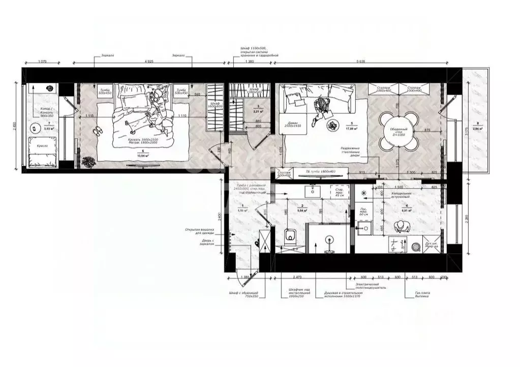 2-к кв. Курская область, Курск ул. Радищева, 86 (52.0 м) - Фото 2