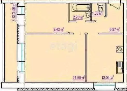 2-к кв. Калужская область, Калуга ул. Минская, 40 (59.0 м) - Фото 0