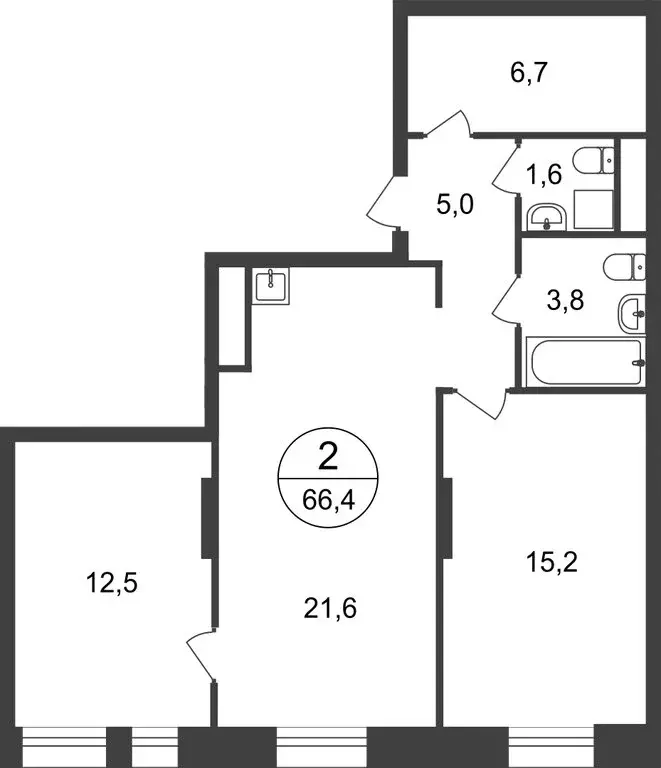 2-комнатная квартира: Московский, улица Никитина, 3к3 (66.4 м) - Фото 1
