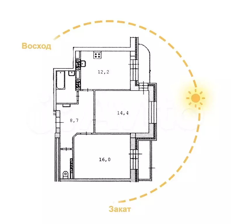 2-к. квартира, 57,2 м, 8/10 эт. - Фото 1