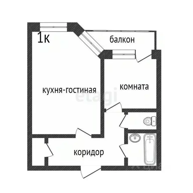 1-к кв. Ханты-Мансийский АО, Сургут Быстринская ул., 18 (40.6 м) - Фото 1