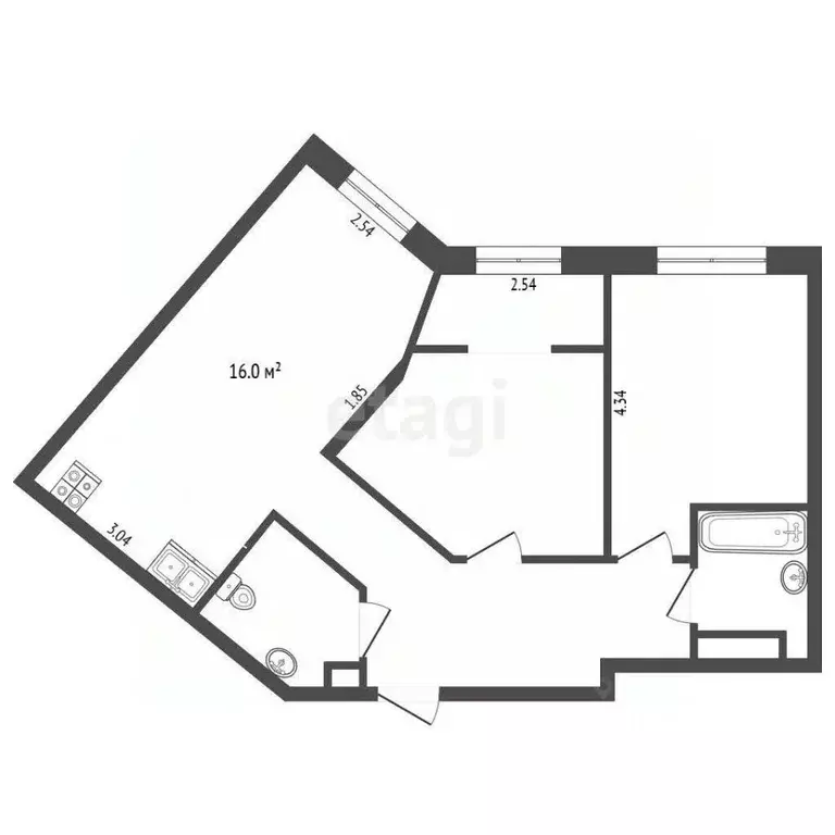 3-к кв. Тюменская область, Тюмень ул. Газовиков, 73к4 (60.1 м) - Фото 1