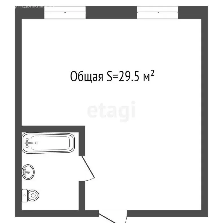 Квартира-студия: Бийск, Ленинградская улица, 38 (29.5 м) - Фото 1