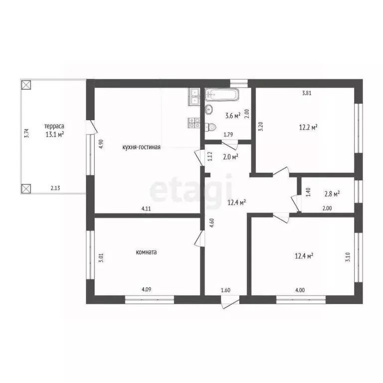Дом в Тюменская область, Тюмень Лето-Парк кп, ул. Светлая (91 м) - Фото 1