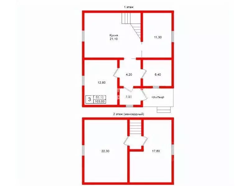 Дом, 103 м - Фото 1