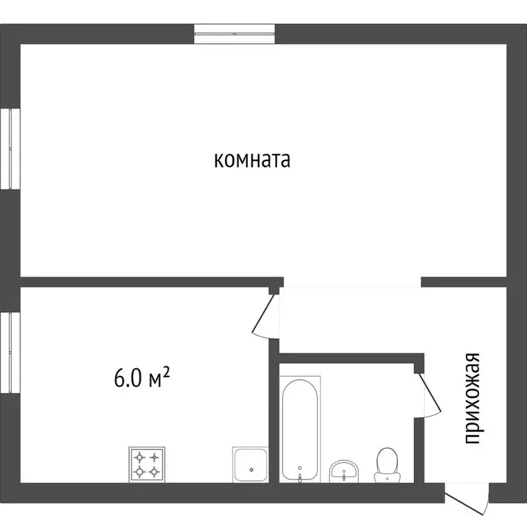 1-комнатная квартира: Улан-Удэ, улица Революции 1905 года, 3 (31.1 м) - Фото 1