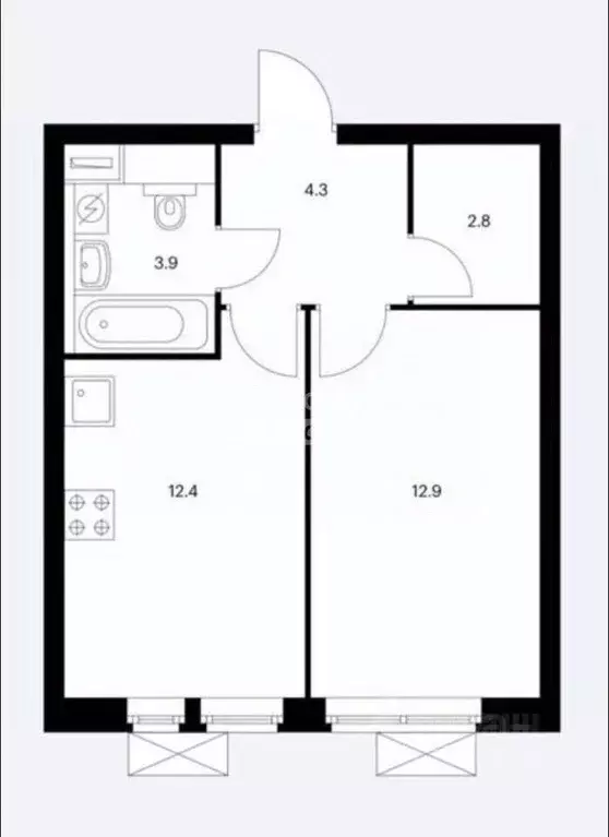1-к кв. Московская область, Котельники ул. Сосновая, 5к1 (37.0 м) - Фото 2