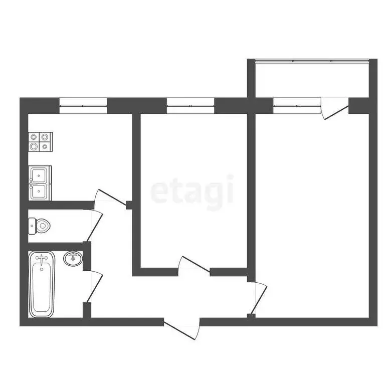 2-комнатная квартира: Ирбит, улица Белинского, 2 (43.9 м) - Фото 1