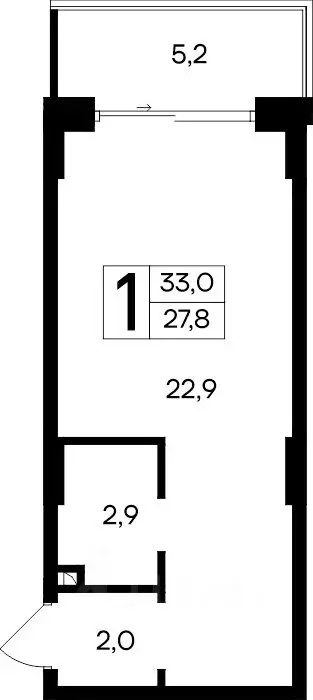 1-к кв. Крым, Евпатория Курортный кв-л,  (33.0 м) - Фото 1