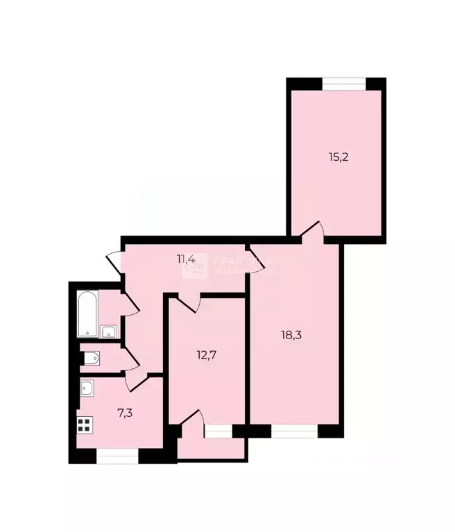 3-к кв. Московская область, Мытищи Новомытищинский просп., 1к2 (69.4 ... - Фото 1