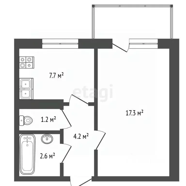 1-к кв. Нижегородская область, Нижний Новгород Мончегорский мкр, ул. ... - Фото 2