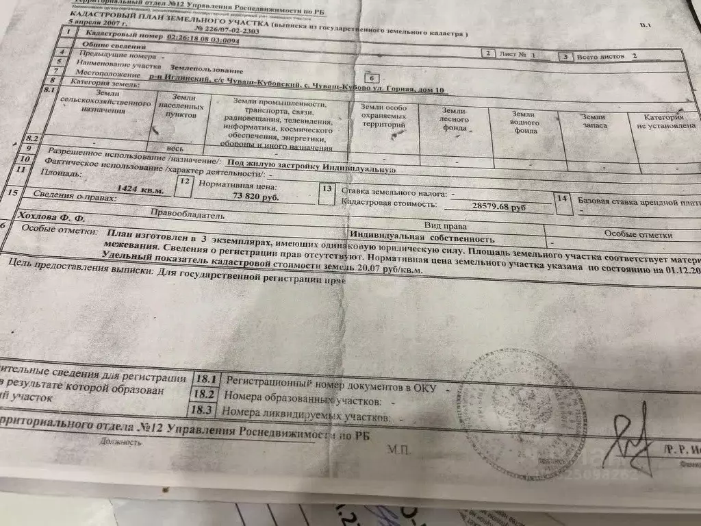 Участок в Башкортостан, Иглинский район, с. Чуваш-Кубово ул. Горная, ... - Фото 2