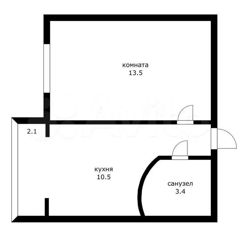 1-к. квартира, 30 м, 6/6 эт. - Фото 0