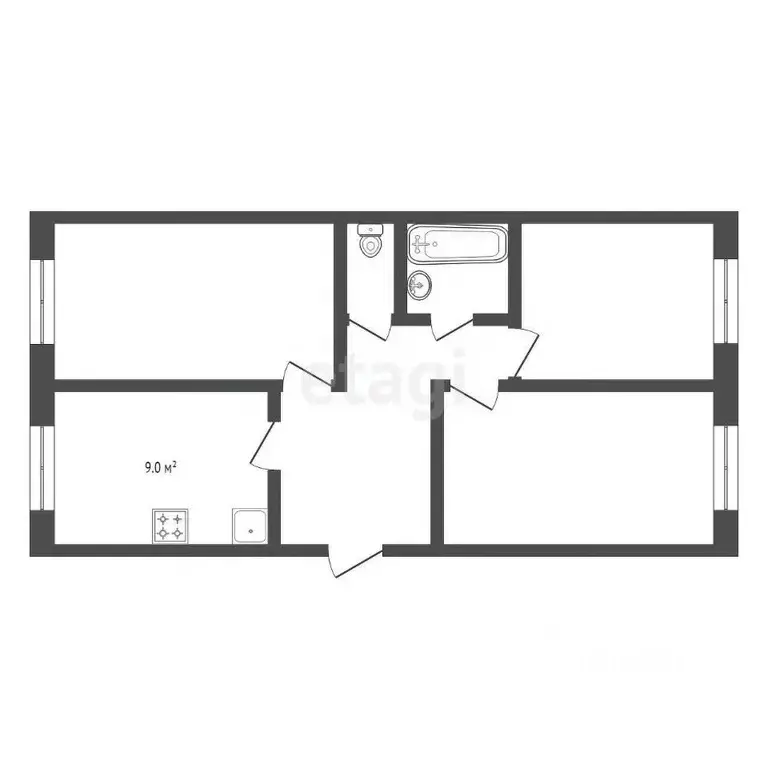 3-к кв. Костромская область, Кострома Некрасовское ш., 4 (66.7 м) - Фото 1