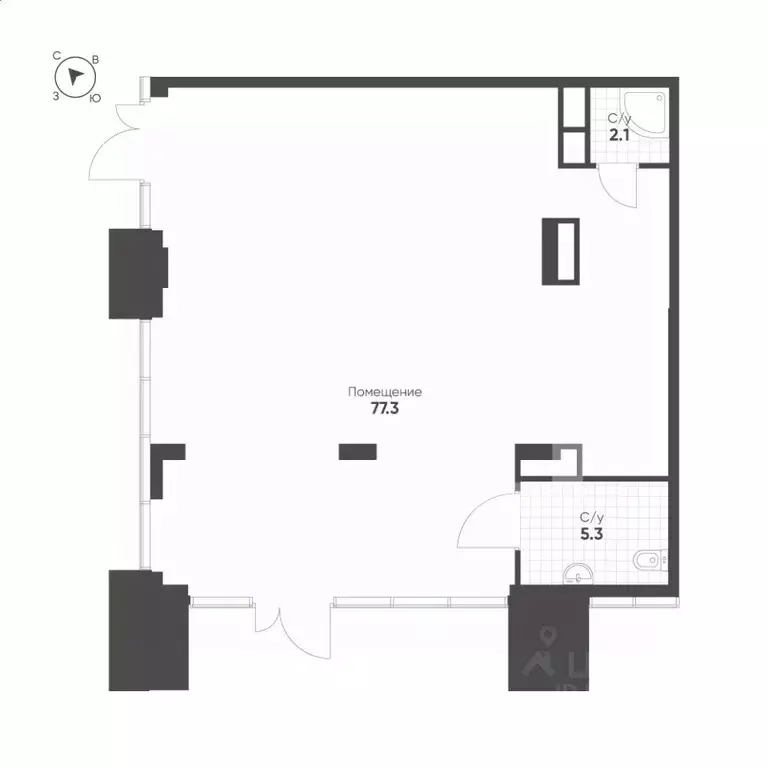 Помещение свободного назначения в Москва 4-я оч., Шагал жилой ... - Фото 2