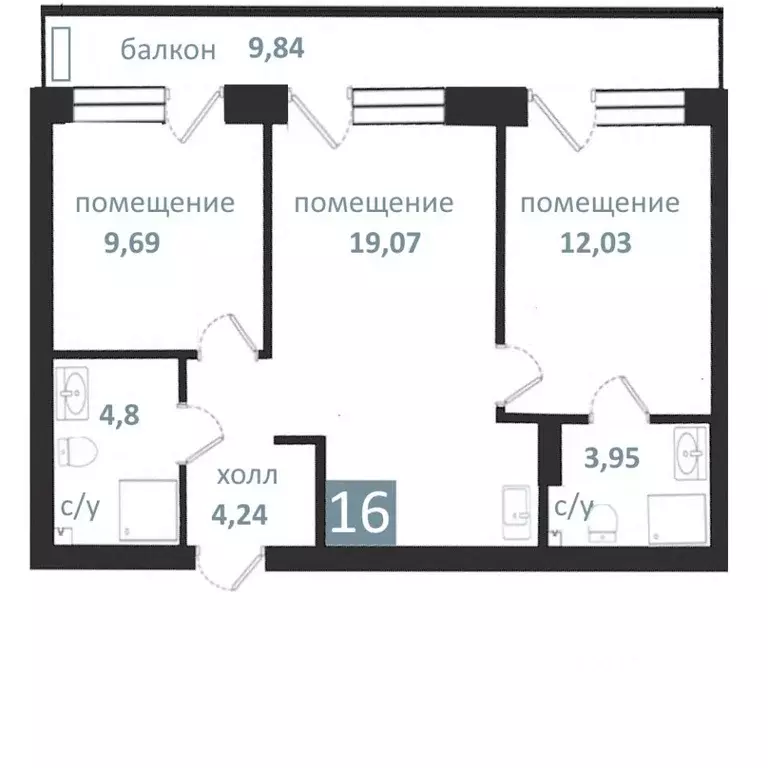 3-к кв. Калининградская область, Балтийск  (63.62 м) - Фото 0