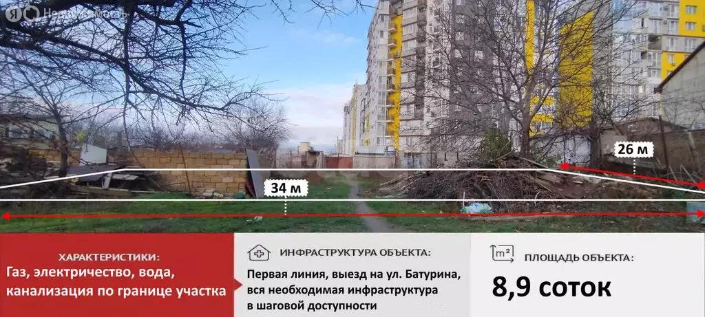 Участок в Симферополь, улица Трубаченко (8.89 м) - Фото 1