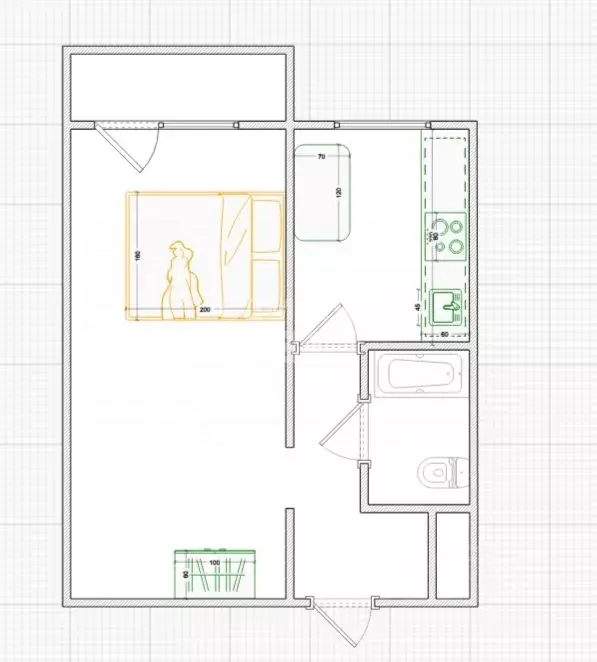 1-к кв. Костромская область, Кострома Индустриальная ул., 57А (31.0 м) - Фото 2
