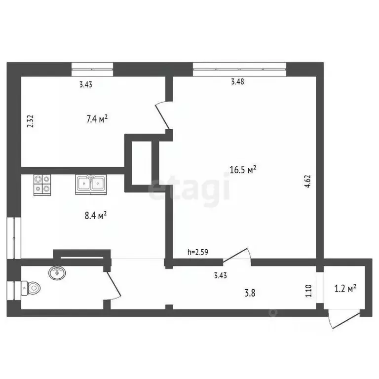 2-к кв. Архангельская область, Архангельск Пирсы мкр, ул. Пирсовая, 86 ... - Фото 1