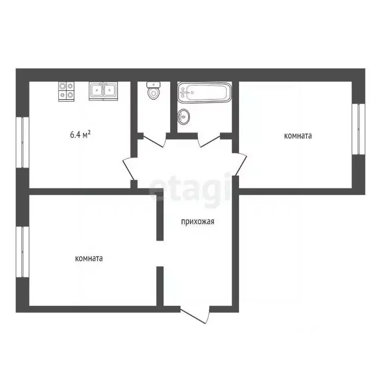 2-к кв. Саратовская область, Балашов ул. Титова, 12 (47.3 м) - Фото 2