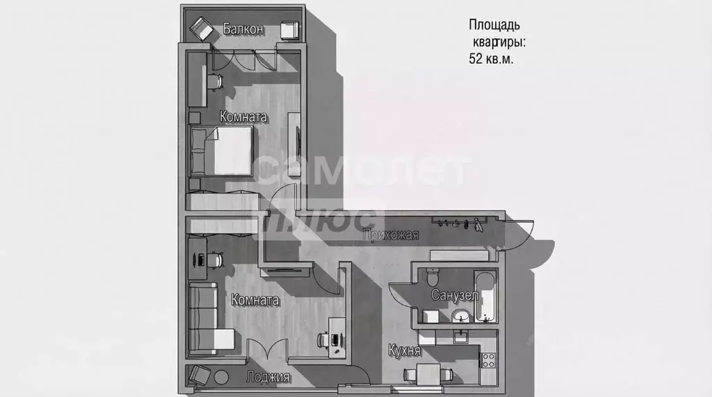 2-к кв. Приморский край, Владивосток Пушкинская ул., 52 (51.8 м) - Фото 2
