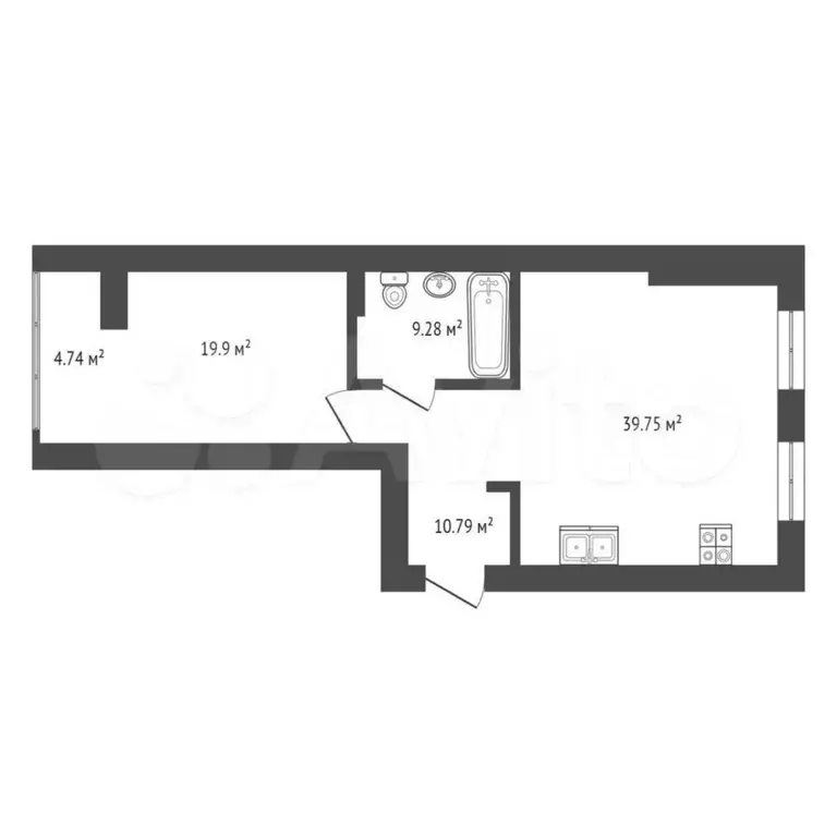 Квартира-студия, 22,2 м, 1/12 эт. - Фото 0