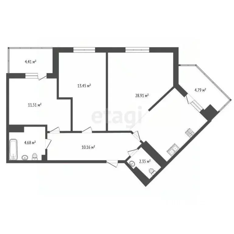 3-к кв. Крым, Симферополь ул. Батурина, 71 (75.66 м) - Фото 1