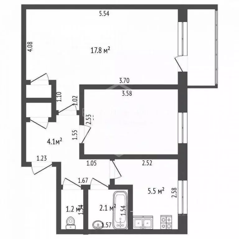 2-к кв. Калининградская область, Калининград ул. Каштановая Аллея, 103 ... - Фото 2