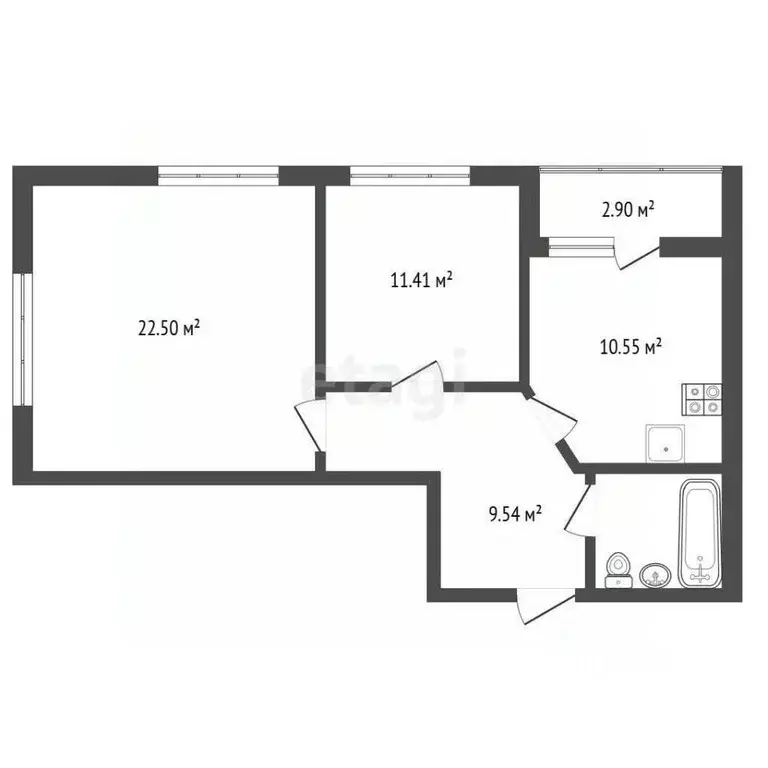 2-к кв. Калининградская область, Калининград Елизаветинская ул., 4 ... - Фото 2