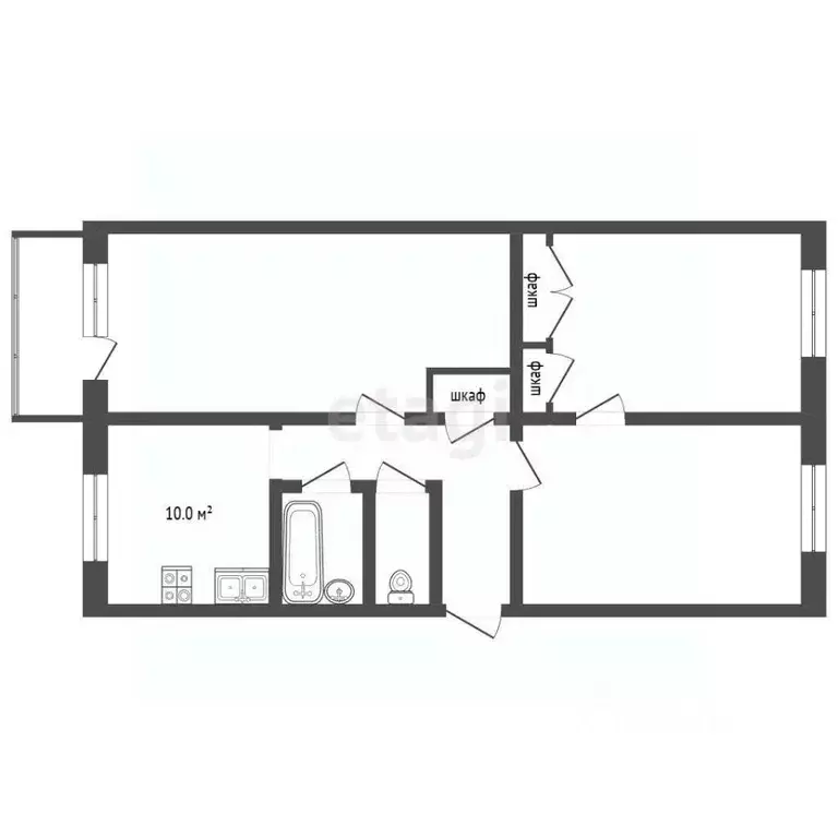 3-к кв. Вологодская область, Череповец ул. Тимохина, 16 (65.0 м) - Фото 1