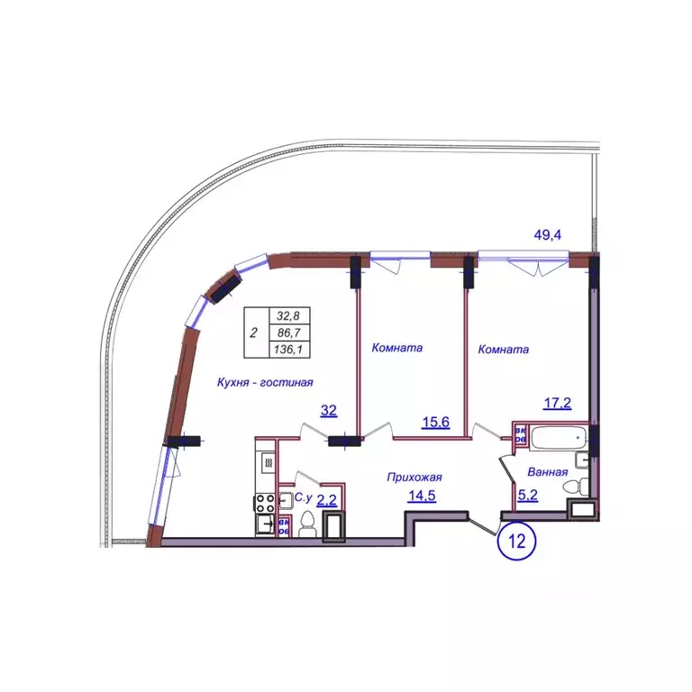 2-к кв. Калининградская область, Светлогорск Балтийская ул. (136.1 м) - Фото 1