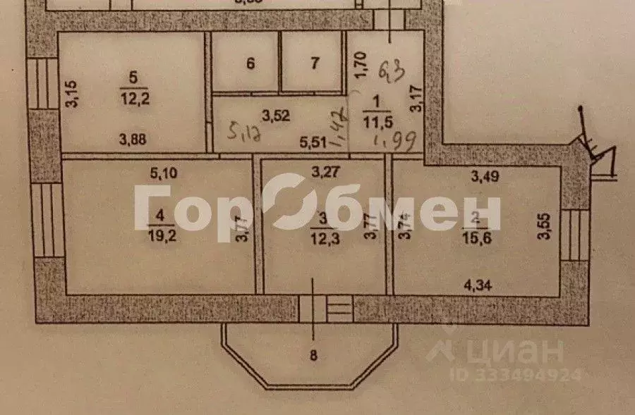 3-к кв. Московская область, Подольск Колхозная ул., 18 (76.1 м) - Фото 1